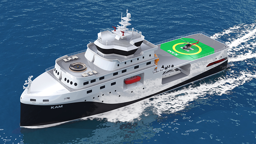 80-meter yacht support vessel